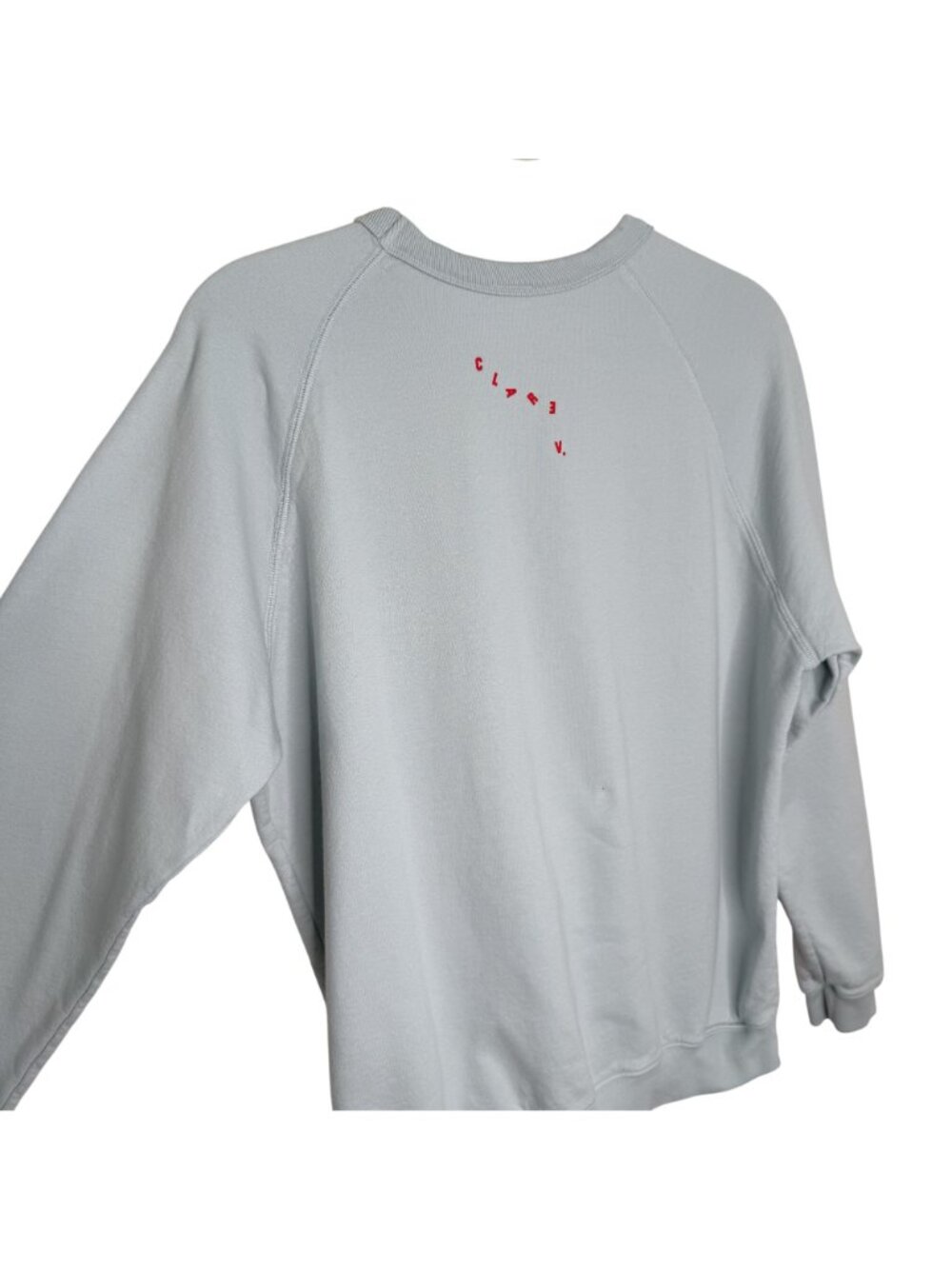 Clare V. Pale Blue w/ Poppy Lips Sweatshirt, M - Picture 4 of 9